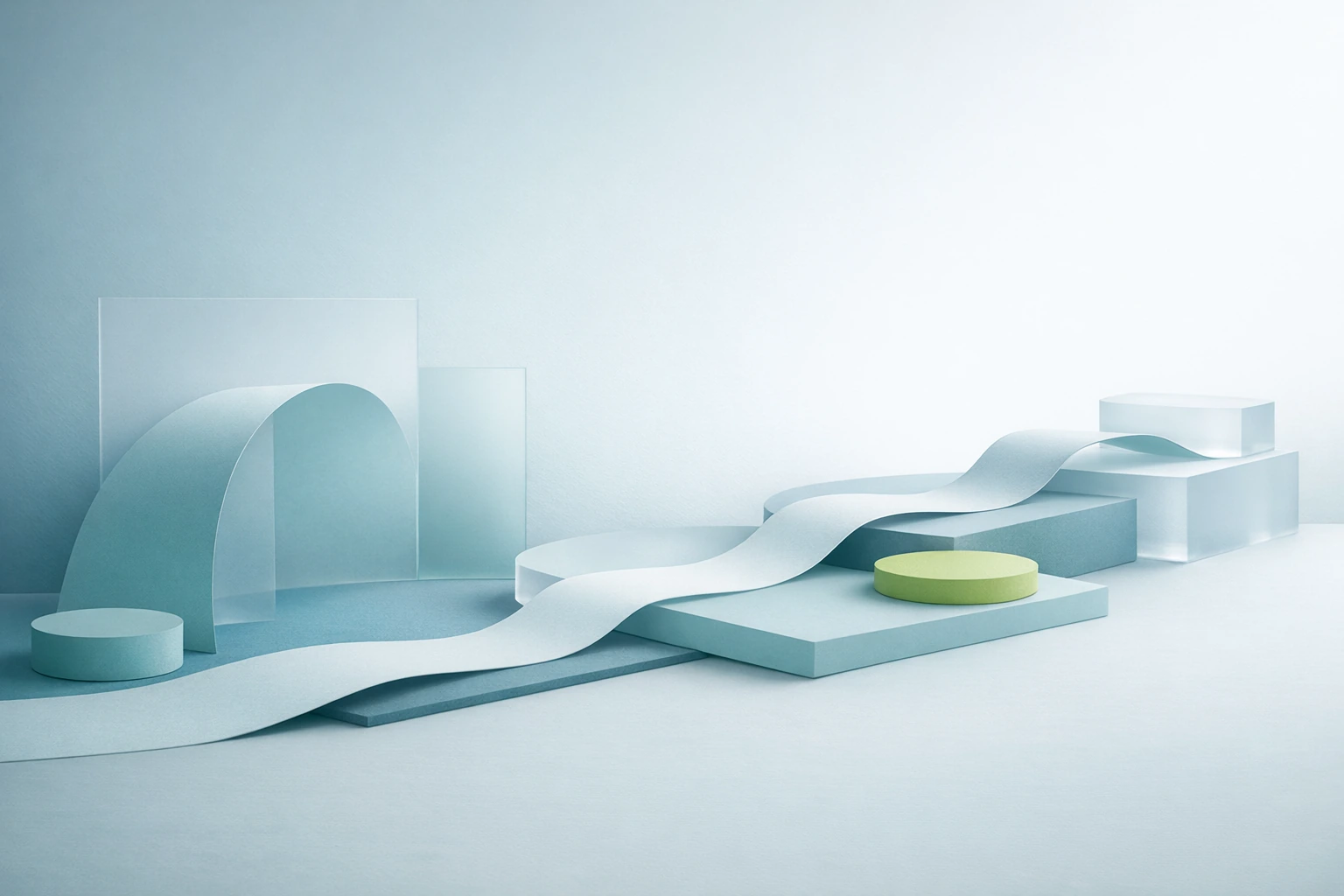 Absztrakt folyamatvizuál a közös munka lépéseihez.